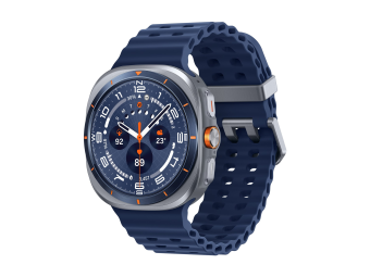 Samsung Galaxy Watch Ultra - 47 mm - Titanium Blue - intelligente Uhr mit Marineband - Gummi - Blau - Bandgröße SML - Anzeige 3.73 cm (1.5")
