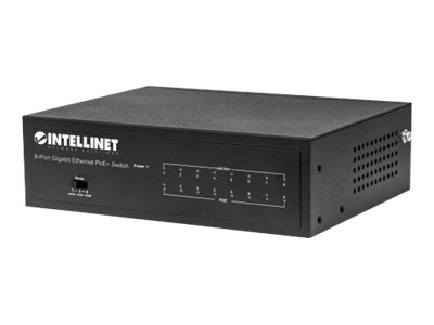 Intellinet 8-Port Gigabit Ethernet PoE+ Switch IEEE 802.3ataf Power over Ethernet (PoE+PoE)-