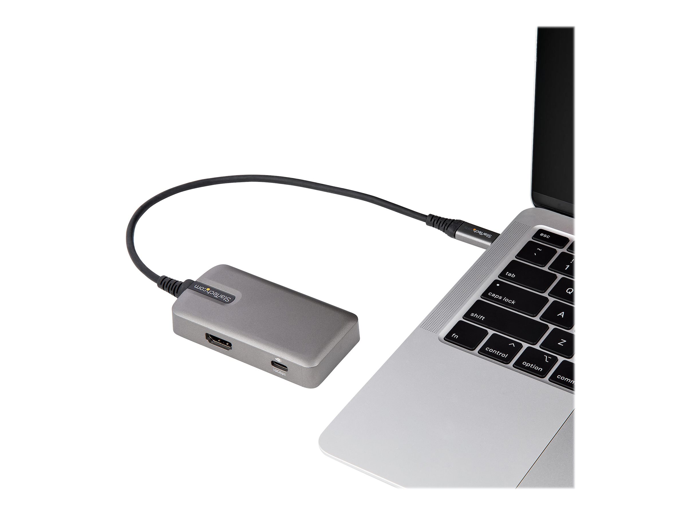 StarTech.com USB-C Multiport Adapter - USB-C auf 4K 60Hz HDMI 2.0, 100W PD Pass-through - 3-Port 10Gbits USB 3.1 Hub - Reiseadapter USB Typ-C Mini Docking Station - 25cm Kabel (DKT31CHPD3)