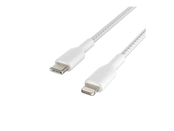 Belkin BoostCharge - Lightning-Kabel - 24 pin USB-C männlich zu Lightning männlich - 2 m - weiß - USB-Stromversorgung (18 W)