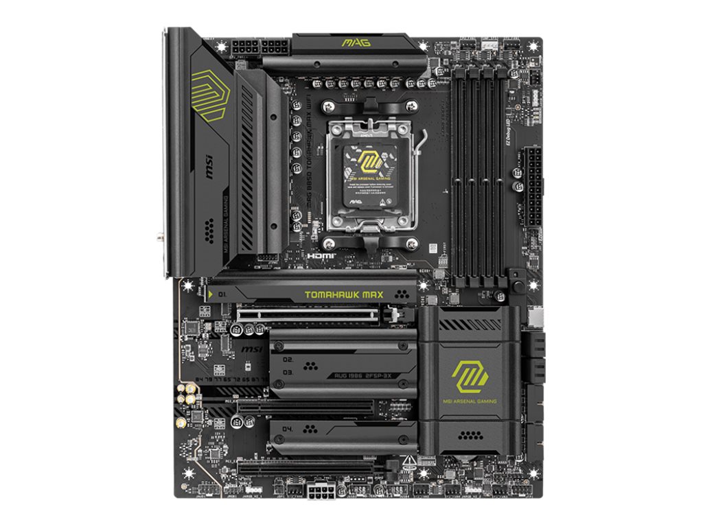 MSI MAG B850 TOMAHAWK MAX WIFI - Motherboard - ATX - Socket AM5 - AMD B850 Chipsatz - USB-C 3.2 Gen 2x2, USB-C 3.2 Gen2, USB 3.2 Gen 1, USB 3.2 Gen 2 - 5 Gigabit Ethernet, Wi-Fi 7, Bluetooth - Onboard-Grafik (CPU erforderlich)