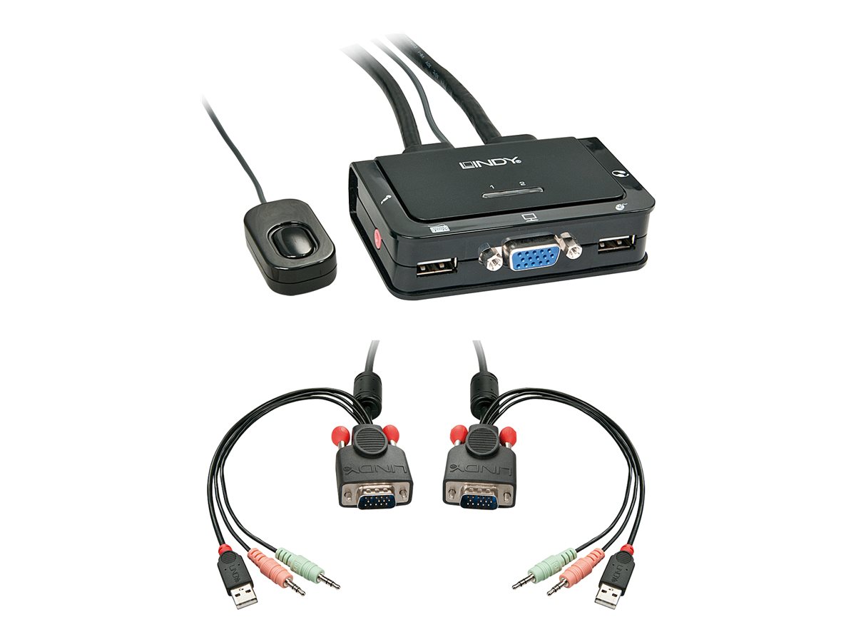 Lindy VGA KVM Switch Compact USB 2.0 Audio 2