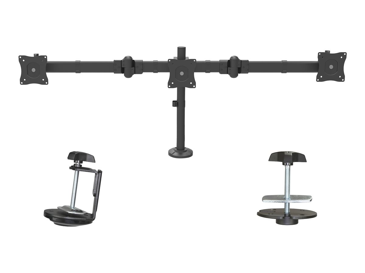 StarTech.com 3 Monitor Schreibtischhalterung - Ergonomischer VESA Monitorarm für 3 Monitore bis zu 27" - Gelenkig, höhenverstellbar - NeigSchwenkDrehfunktion - SchreibtischklemmeTülle (ARMTRIO)