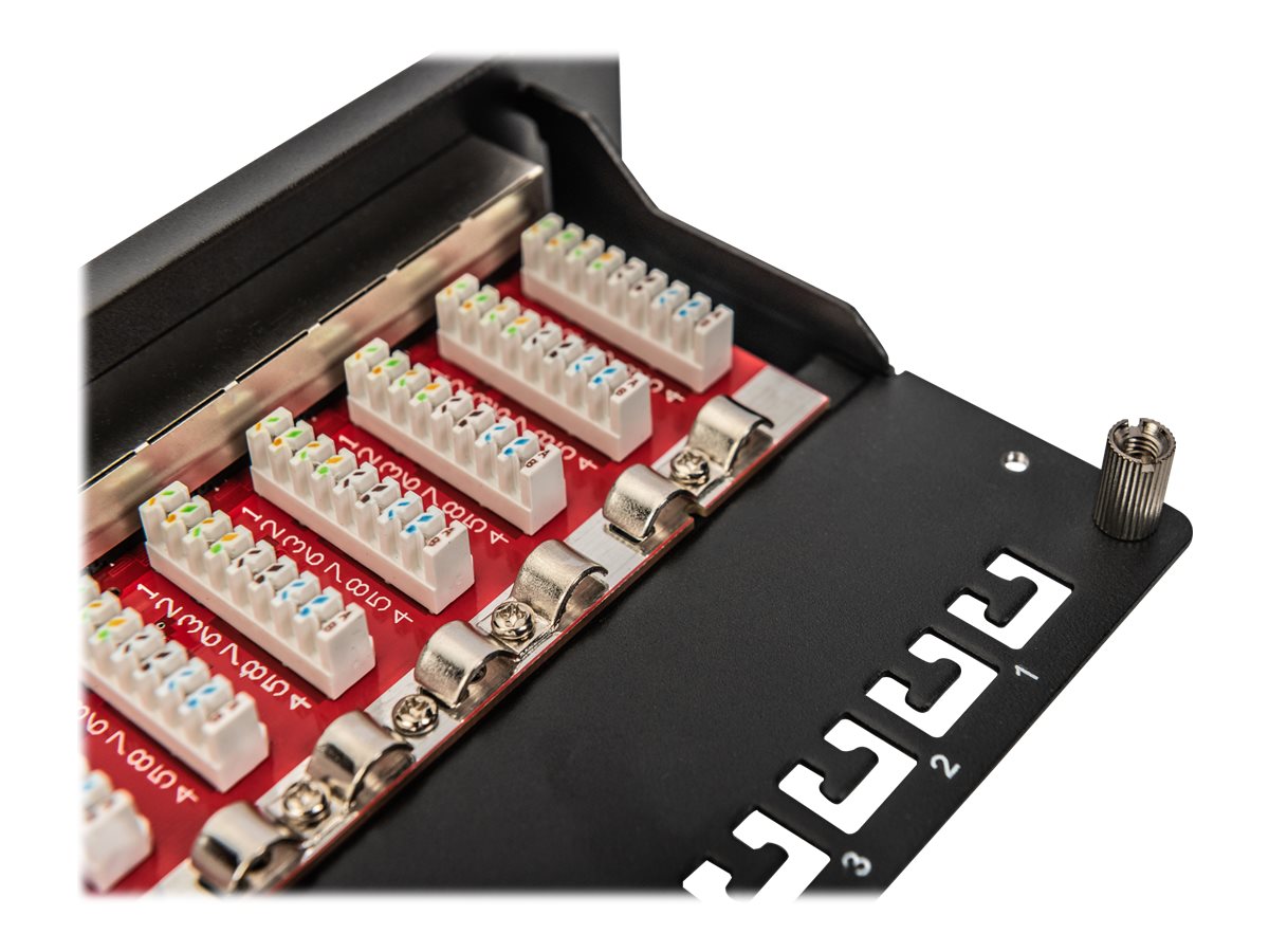 DIGITUS CAT 6A Patch Panel, geschirmt, 12-Port, 1HE, 10", schwarz