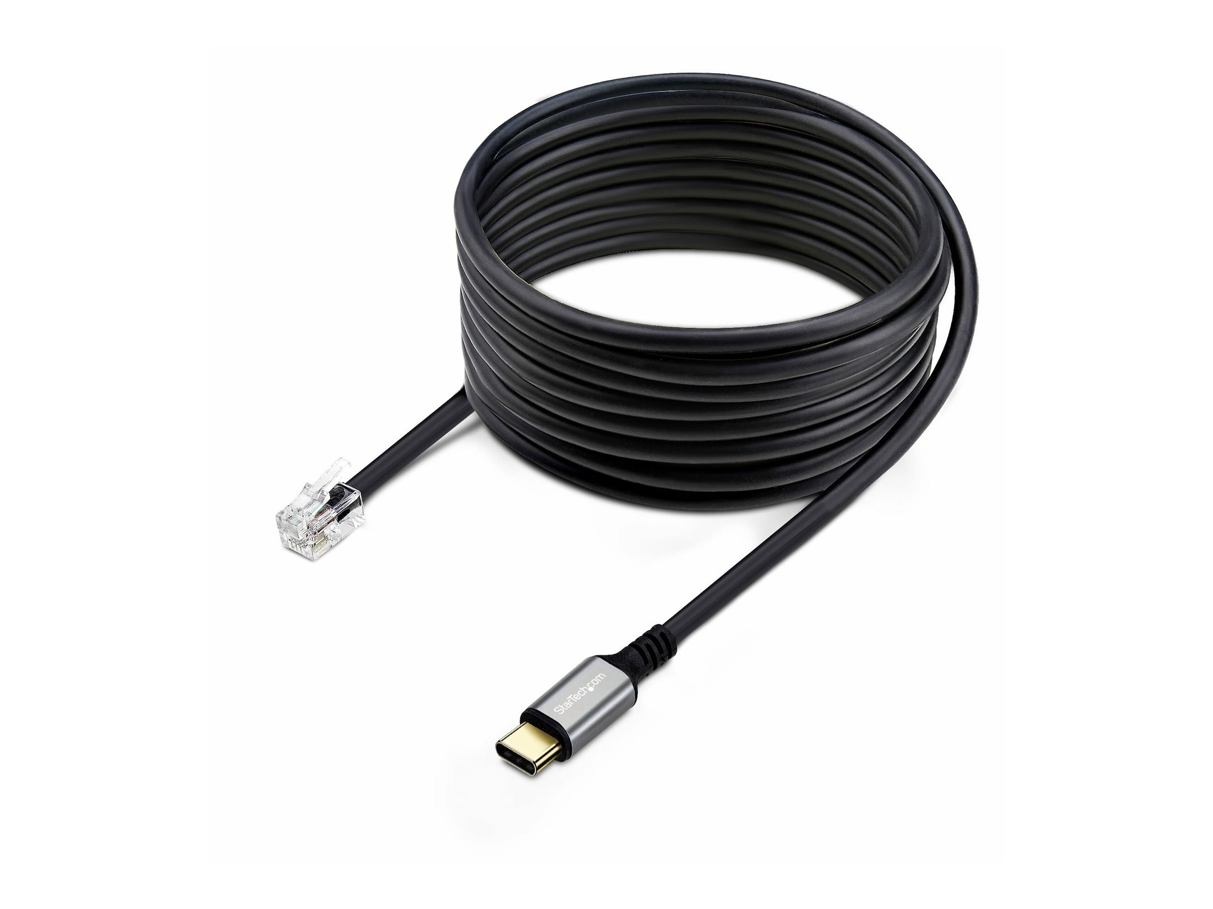 StarTech.com USB-C to RJ9 Adapter for Office Phone Handset or WiredWireless Headset Use Existing Landline Hardware 6ft1.8m For LaptopDesktop ComputerMobile