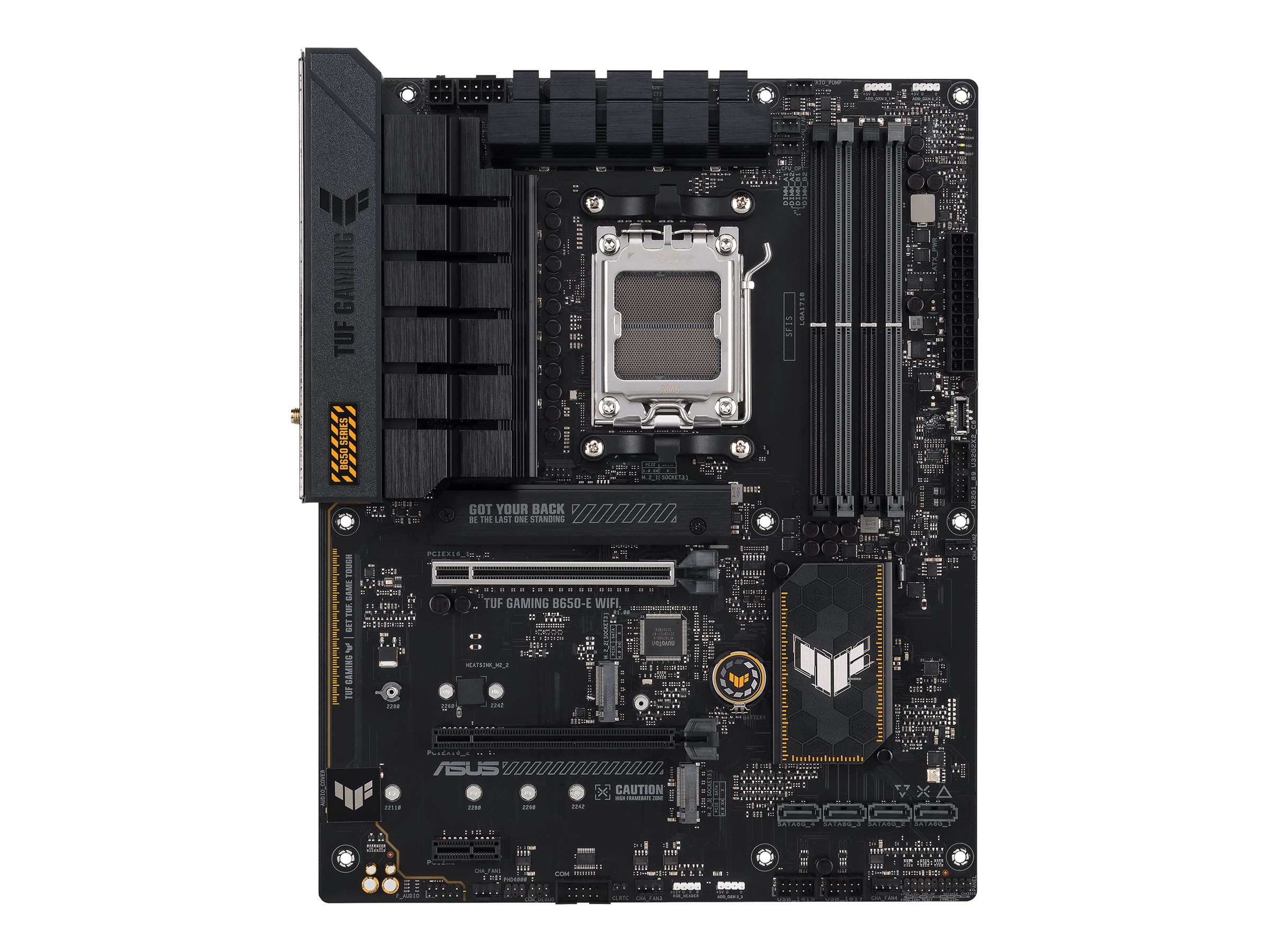 ASUS TUF GAMING B650E-PLUS WIFI - Motherboard - ATX - Socket AM5 - AMD B650 Chipsatz - USB-C Gen 2x2, USB-C 3.2 Gen2, USB 3.2 Gen 2, USB 3.2 Gen 1 - Wi-Fi 6E, Bluetooth, 2.5 Gigabit LAN - Onboard-Grafik (CPU erforderlich)
