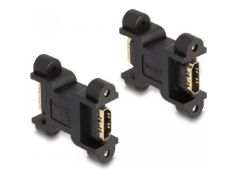 Delock Highspeed - HDMI-Adapter mit Ethernet - HDMI weiblich zu HDMI weiblich - Schwarz - unterstützt 4K 60 Hz (3840 x 2160)