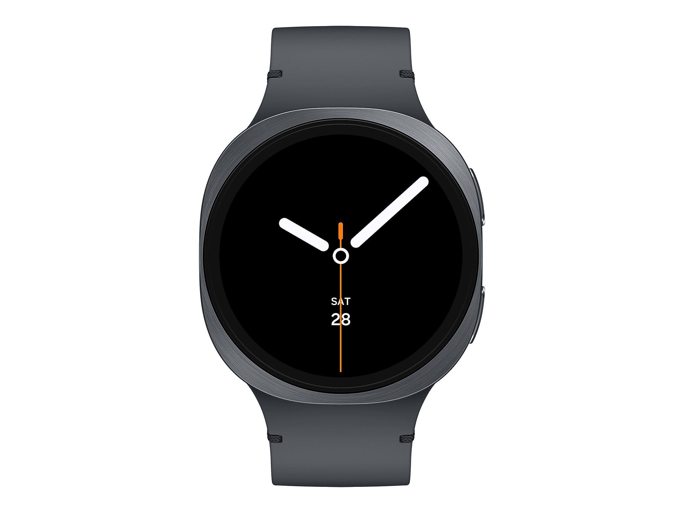 Samsung Galaxy Watch8 - 44 mm - Carbon-Schwarz - intelligente Uhr mit Sportband - Gummi - Graphit - Bandgröße ML - Anzeige 3.7 cm (1.47")