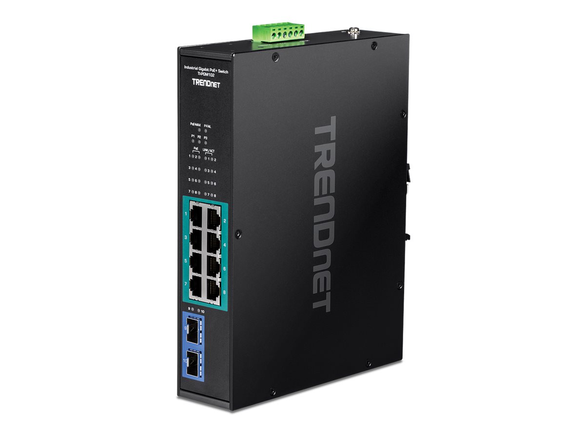 TRENDnet TI-PGM102 - Switch - industriell - 8 x 101001000 (PoE+)