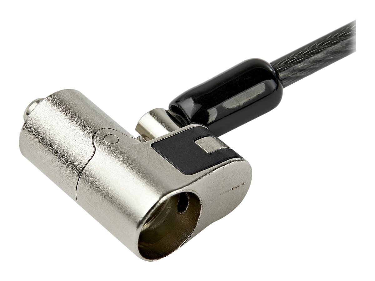 StarTech.com Laptopschloss mit 2m Kabel (mit Schlüssel, für K-Slot, Nano, Wedge Slot, Stahlkabel, Push-to-Lock Taste, Kabelschloss)
