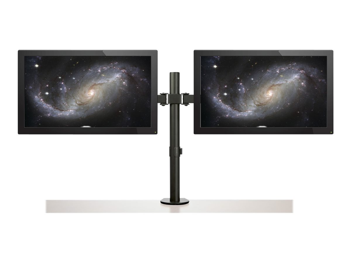 StarTech.com ARMDUAL2 Monitorhalterung (Tischmontage, dual Monitor, schwenkbar,für bis zu 32-Zoll-VESA-Monitore, Monitorarm) - Befestigungskit - einstellbarer Arm - für 2 Monitore - Stahl - Schwarz - Bildschirmgröße 33-81.3 cm (13"-32")