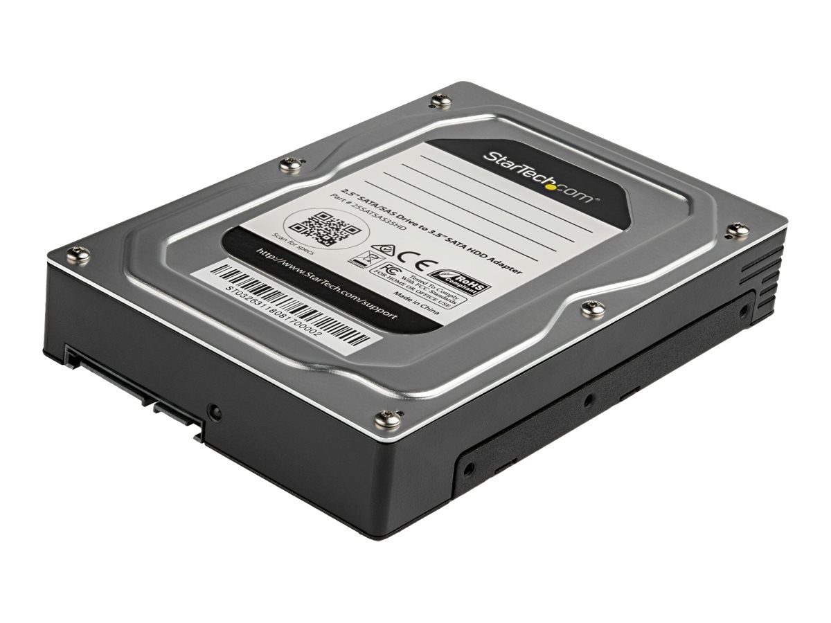 StarTech.com 2,5" auf 3,5" Festplatten Adapter - für SATA und SAS SSDs HDDs - 2,5 Zoll Festplattenadapter - Speichergehäuse - 2.5" (6.4 cm)