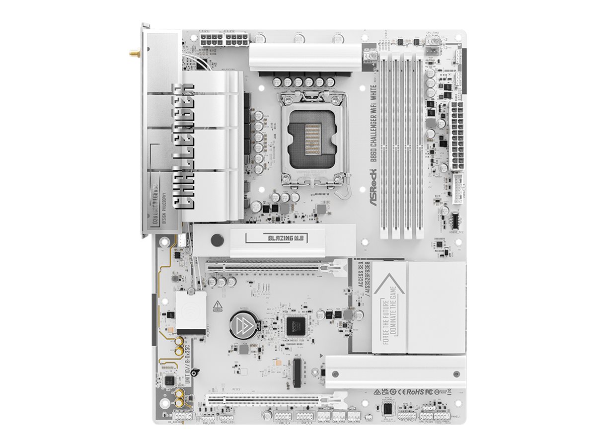 ASRock B860 Challenger WiFi White - Motherboard - ATX - LGA1851 Sockel - B860 Chipsatz - USB-C 3.2 Gen 1, USB 3.2 Gen 1 - Wi-Fi 7, Bluetooth, 2.5 Gigabit LAN - Onboard-Grafik (CPU erforderlich)