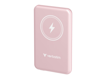 Verbatim Charge n Go - Induktive Power Bank - Magnethalterung - Li-Pol - 5000 mAh - 20 Watt - 2.4 A - Apple Fast Charge PD 3.0 QC 3.0 Apple 2.4A USB BC 1.2 (24 pin USB-C)
