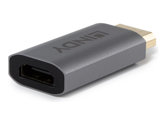Lindy Videoadapter - DisplayPort männlich zu HDMI weiblich - Grau - aktiv, 4K144Hz (3840 x 2160)