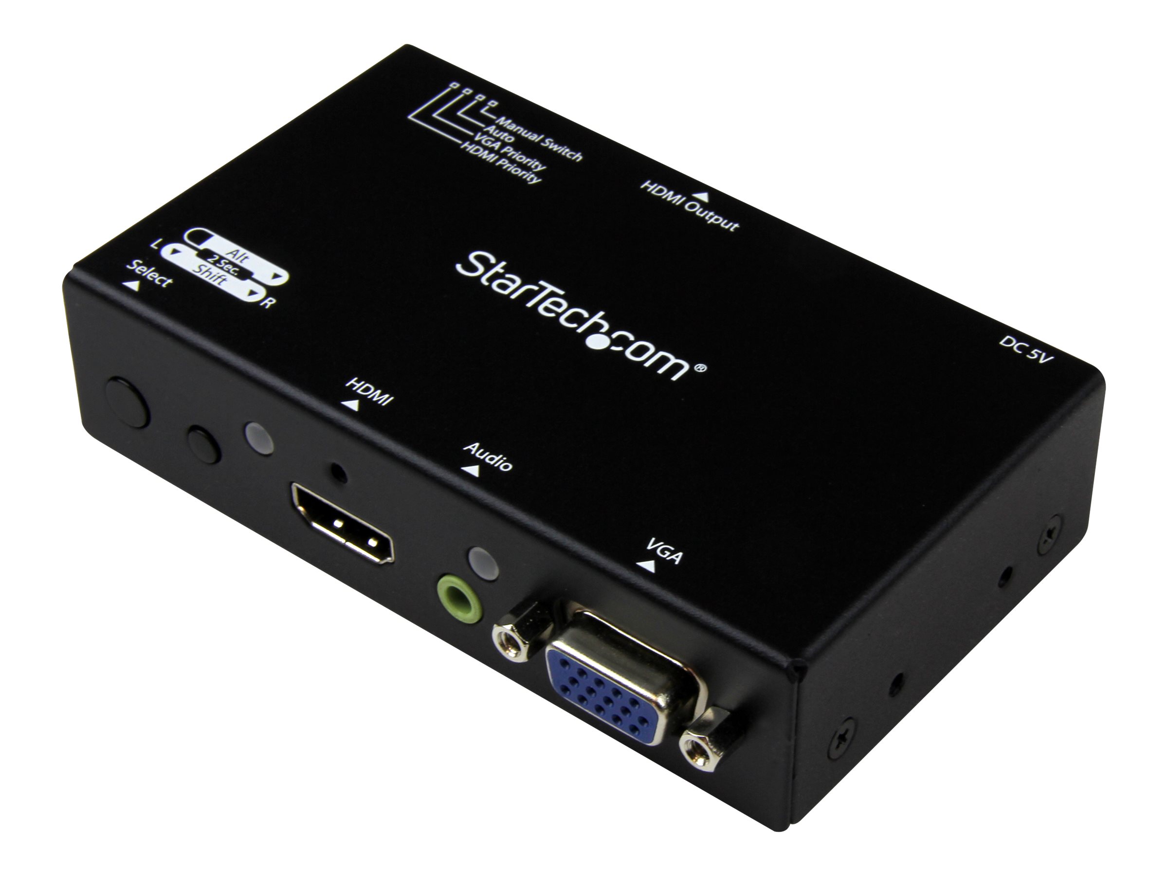 StarTech.com 2 Port VGA + HMDI auf HDMI Konverter Switch  Verteiler mit Vorrangsschaltung