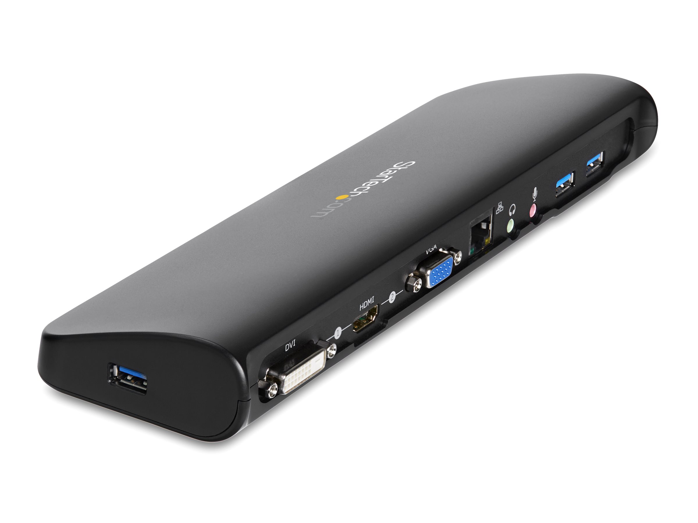 StarTech.com USB3SDOCKHDV USB Dockingstation, USB 3.0, dual Monitor, HDMI&reg & DVI VGA, RJ45 Ethernet Port, kompatibel mit WindowsmacOS (USB3SDOCKHDV)