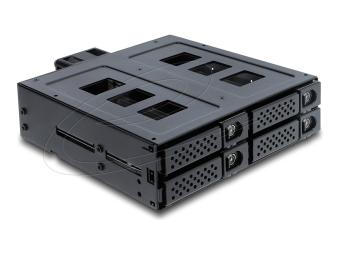 Delock 5.25" Mobile Rack for 4 x 2.5" SATA HDD  SSD - Gehäuse für Speicherlaufwerke mit Lüfter - 2.5" (6.4 cm)
