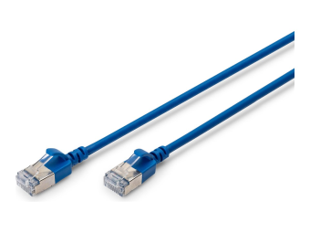 DIGITUS CAT 6A F-FTP Slim Patchkabel, 3m, Blau