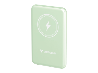 Verbatim Charge n Go - Induktive Power Bank - Magnethalterung - Li-Pol - 5000 mAh - 20 Watt - 2.4 A - Apple Fast Charge PD 3.0 QC 3.0 Apple 2.4A USB BC 1.2 (24 pin USB-C)