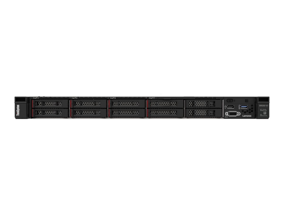 Lenovo ThinkSystem SR250 V3 7DCL - Server - Rack-Montage - 1U - 1-Weg - 1 x Xeon E-2468  2.6 GHz - RAM 32 GB - Hot-Swap 6.4 cm (2.5")
