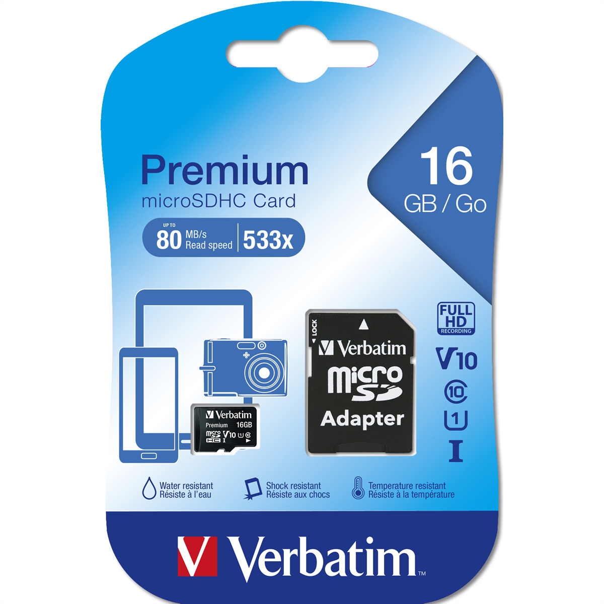 Verbatim Flash-Speicherkarte (microSDHCSD-Adapter