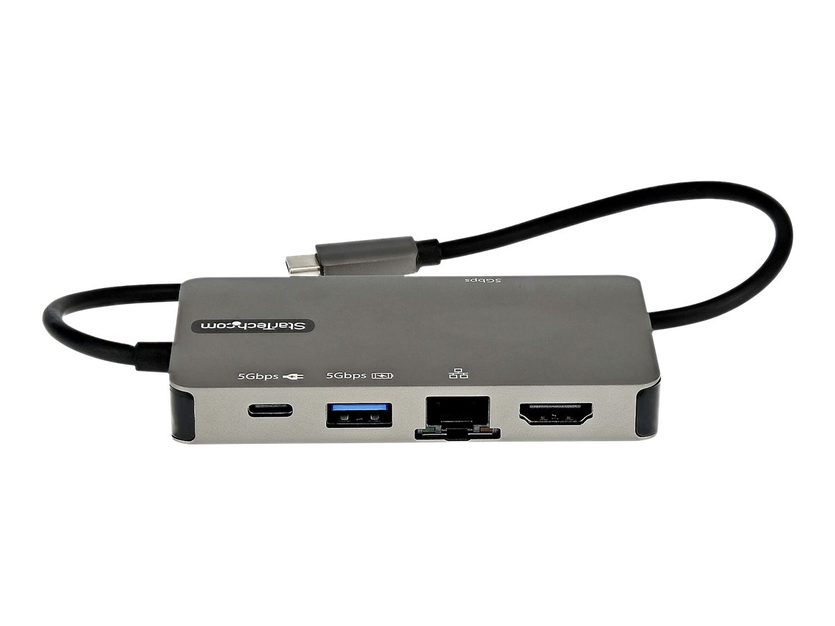 StarTech.com USB-C Multiport Adapter - USB-C auf 4K 30Hz HDMI oder 1080p VGA - USB Typ-C Mini Dock mit 100W Power Delivery Passthrough, 3-Port USB Hub 5 Gbits, GbE - 30cm Kabel (DKT30CHVPD2)