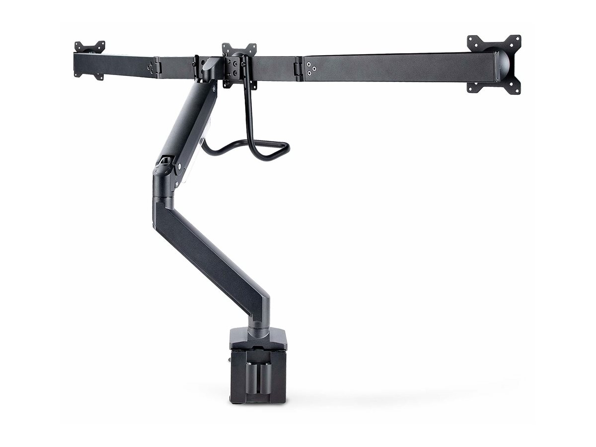 StarTech.com Crossbar Triple Monitor Desk Mount, VESA 75x75100x100 - Befestigungskit - einstellbarer Arm - für 3 LCD-Anzeigen - Dreifach-Monitorhalterung - Aluminium, Stahl, Kunststoff - Schwarz - Bildschirmgröße 43.2-68.6 cm (17"-27")