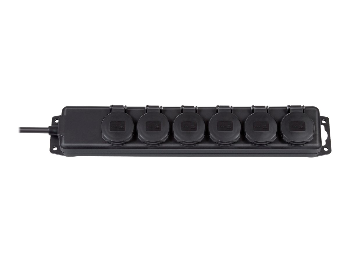 Brennenstuhl Extension socket IP44 6-way black 2m H07RN-F 3G1,5