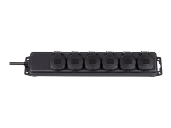 Brennenstuhl Extension socket IP44 6-way black 2m H07RN-F 3G1,5