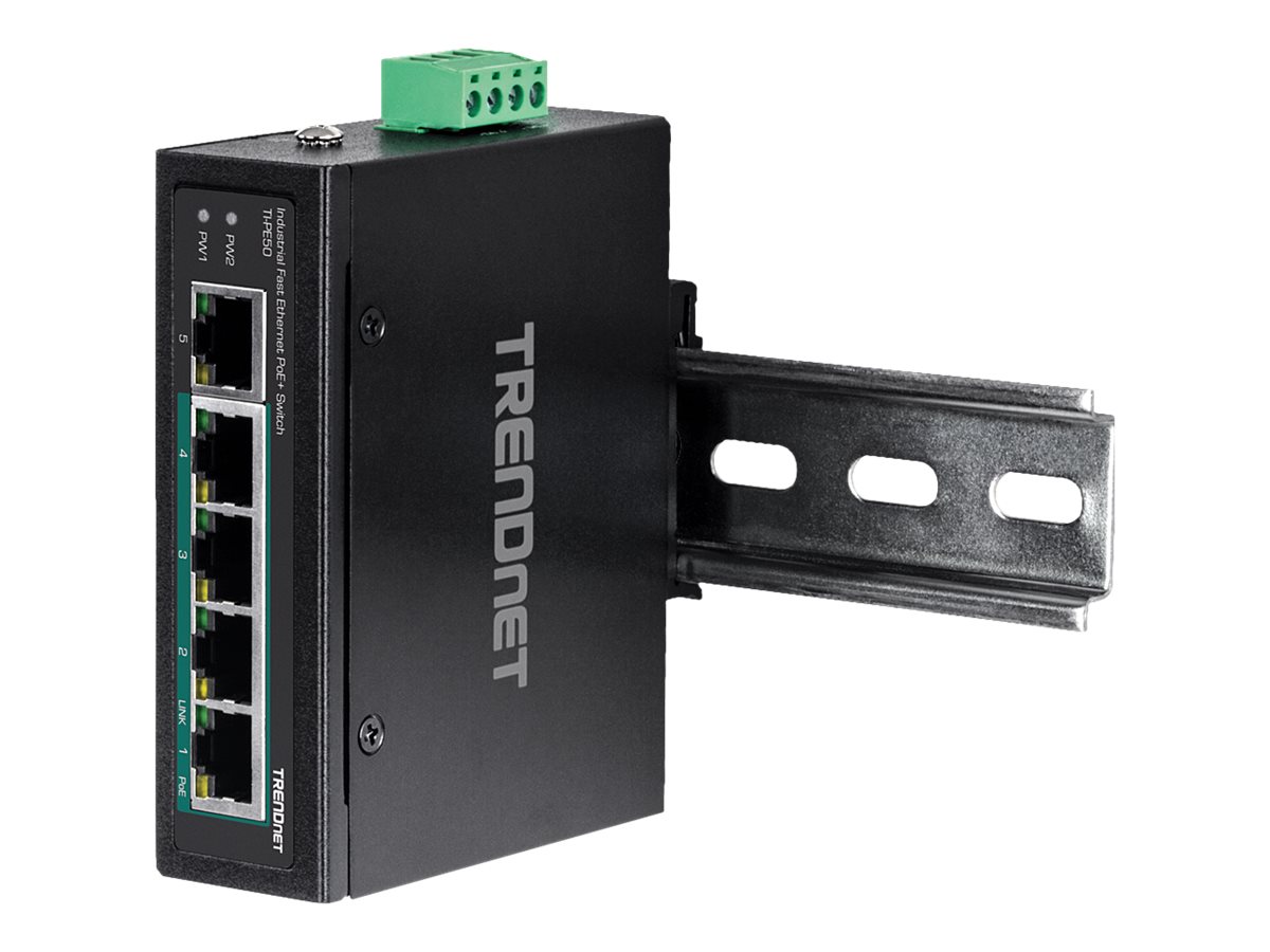 TRENDnet TI-PE50 - Switch - unmanaged - 4 x 10100 (PoE+)