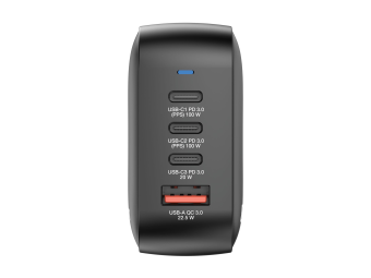 Verbatim Netzteil - GaN - 100 Watt - 5 A - PD 3.0, PDPPS, QC 4.0 - 4 Ausgabeanschlussstellen (3 x USB-C, USB)