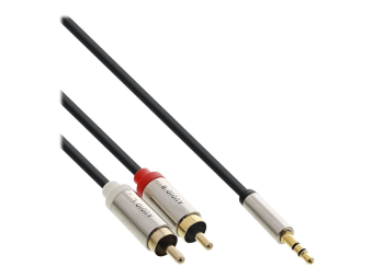 InLine Slim Audio Kabel Klinke 35mm Stecker an 2x Cinch Stecker - 1m