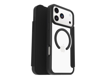 OtterBox React Series - Flip-Hülle für Mobiltelefon - kompatibel mit MagSafe - Black Crystal (transparentschwarz)