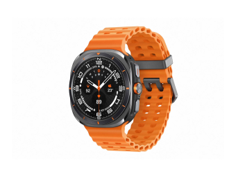Samsung Galaxy Watch Ultra - 47 mm - titanfarben grau - intelligente Uhr mit Marineband - Gummi - Orange - Bandgröße SML - Anzeige 3.73 cm (1.5")