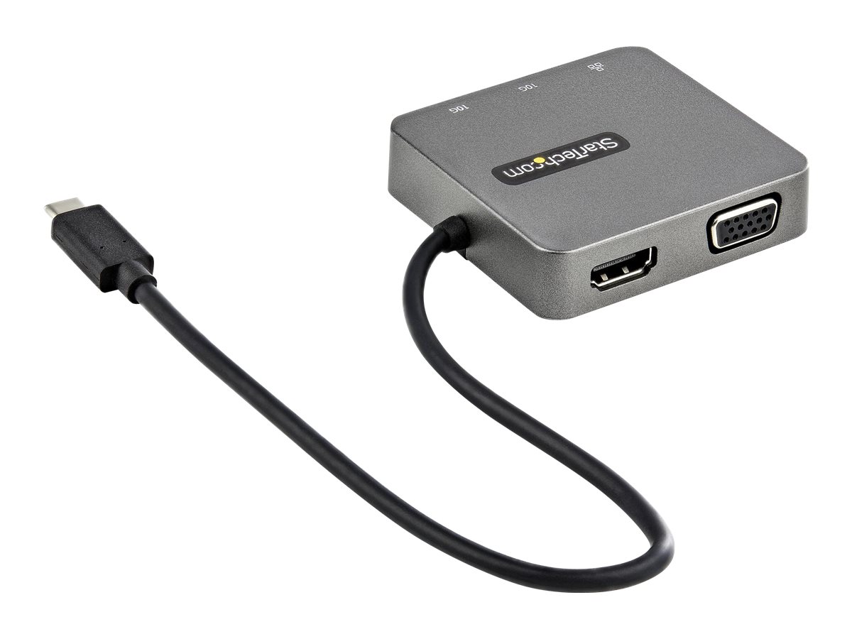 StarTech.com USB C Multiport Adapter mit HDMI und VGA - Mac  Windows  Chrome  Android - USB-C & A Ports - Mobiler USB-C Adapter (DKT31CHVL)