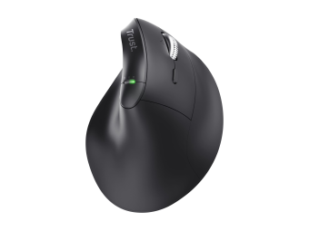 Trust Vyran - Vertikale Maus - ergonomisch - Für Rechtshänder - optisch - 8 Tasten - kabellos - 2.4 GHz, Bluetooth - kabelloser Empfänger (USB)