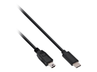 InLine USB 2.0 Kabel - USB-C Stecker an Mini-B Stecker - schwarz - 2m