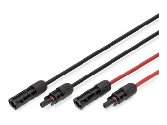 DIGITUS Solarkabel Verlängerung 10m, 6mm², MC4-Anschluss, PV-Kabel 1500V DC, UV-beständig & wetterfest, 2 Kabel, 1x Schwarz, 1x Rot