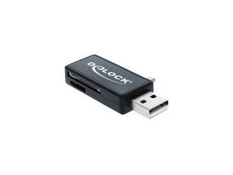 Delock Micro USB OTG Card Reader + USB A male - Kartenleser (MMC, SD, microSD, SDHC, microSDHC, SDXC, microSDXC)