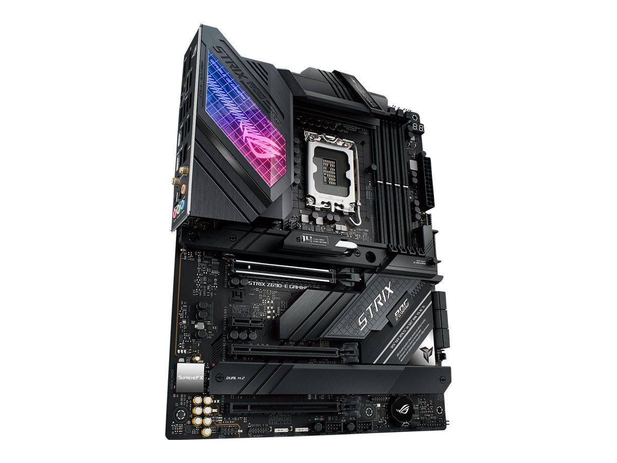 ASUS ROG STRIX Z690-E GAMING WIFI - Motherboard - ATX - LGA1700 Sockel - Z690 Chipsatz - USB-C Gen 2x2, USB-C Gen2, USB 3.2 Gen 1, USB 3.2 Gen 2 - 2.5 Gigabit LAN, Wi-Fi, Bluetooth - Onboard-Grafik (CPU erforderlich)