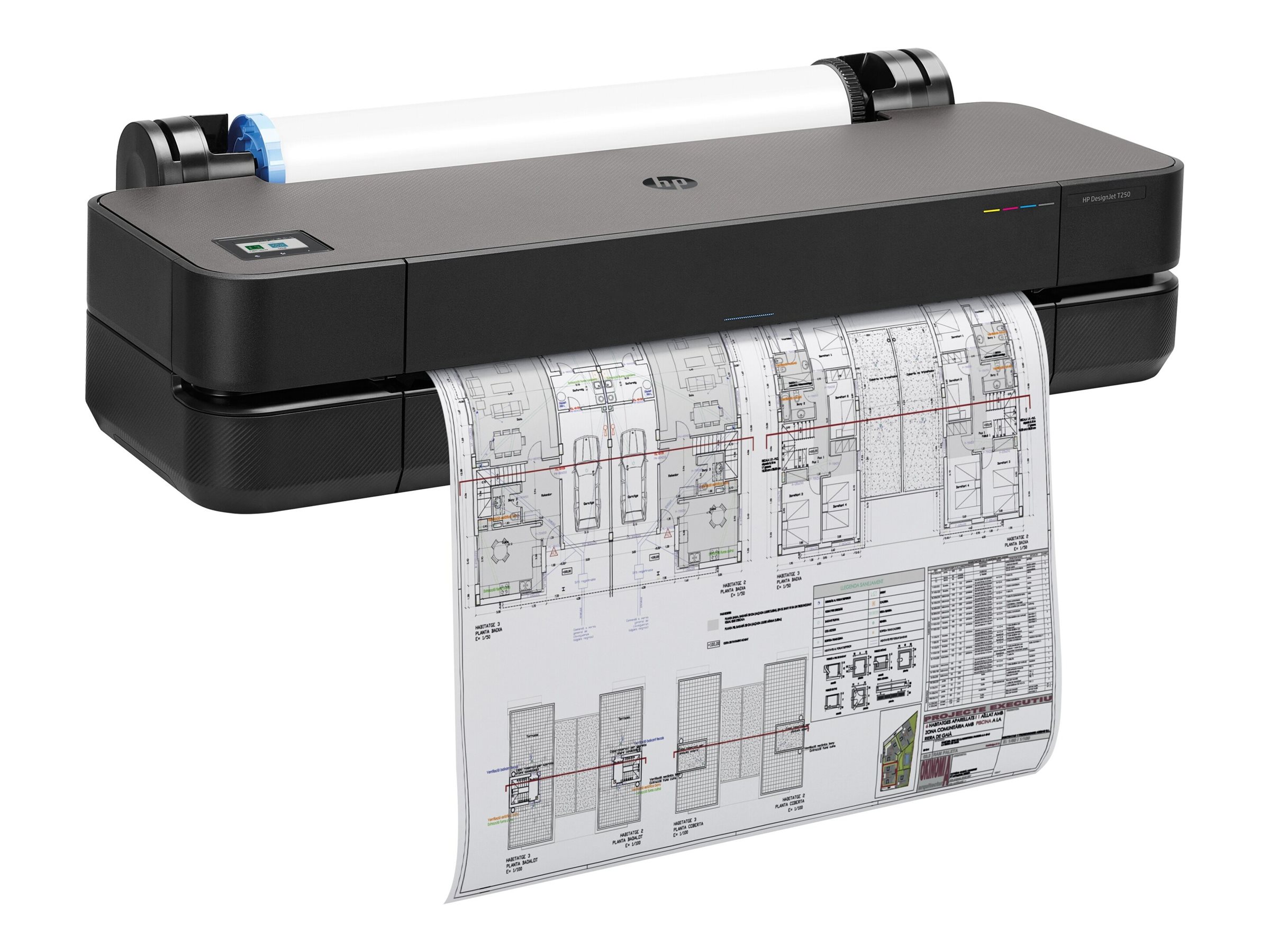 HP DesignJet T250 - 610 mm (24") Großformatdrucker - Farbe - Tintenstrahl - A1, ANSI D - 2400 x 1200 dpi - bis zu 0.5 Min.Seite (einfarbig)