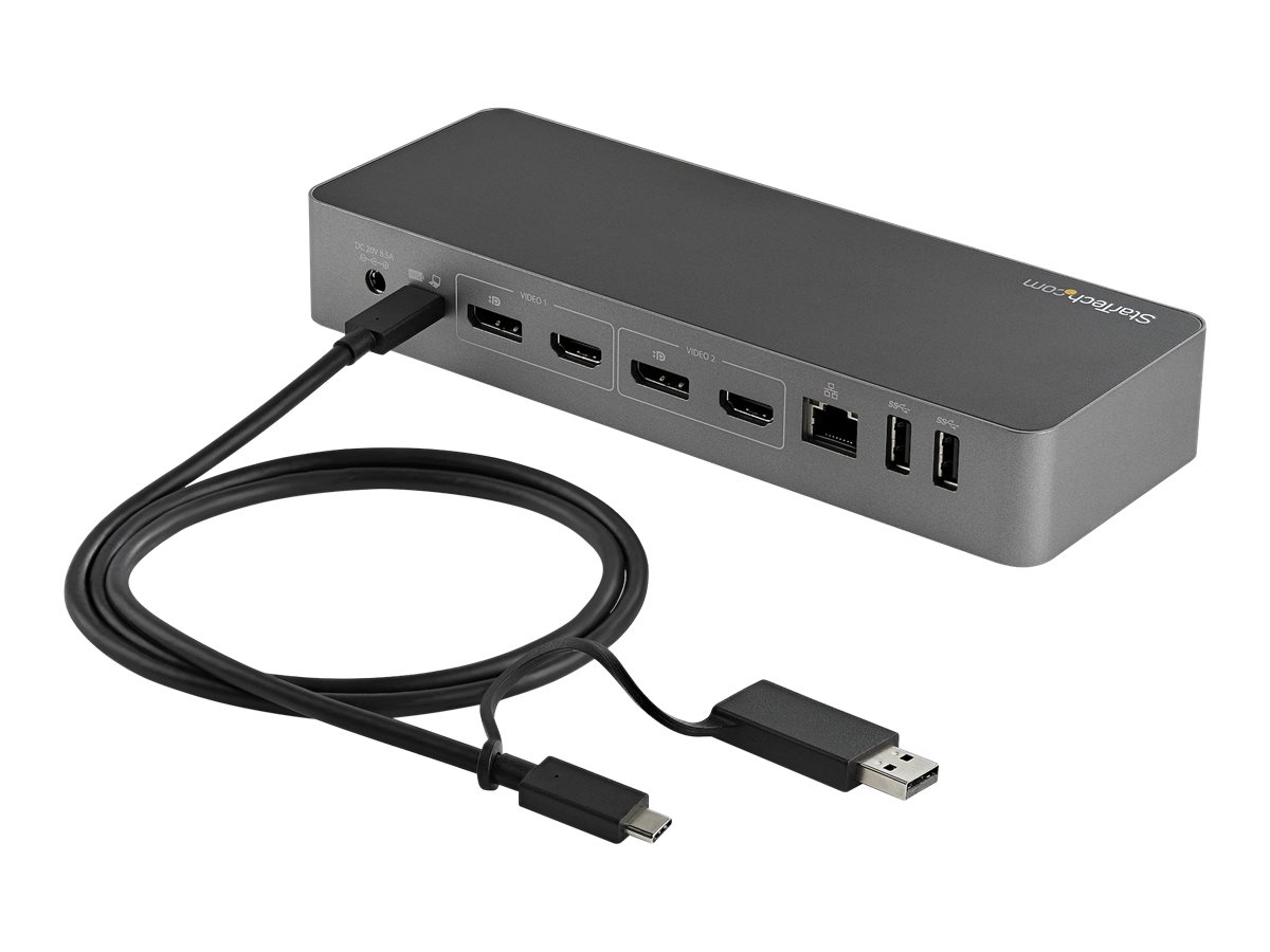 StarTech.com 1m USB-C Kabel mit USB-A Adapter Dongle - Hybrid 2-in-1 USB-C Kabel mit USB-A - USB-C auf USB-C (10Gbits - 100W PD)