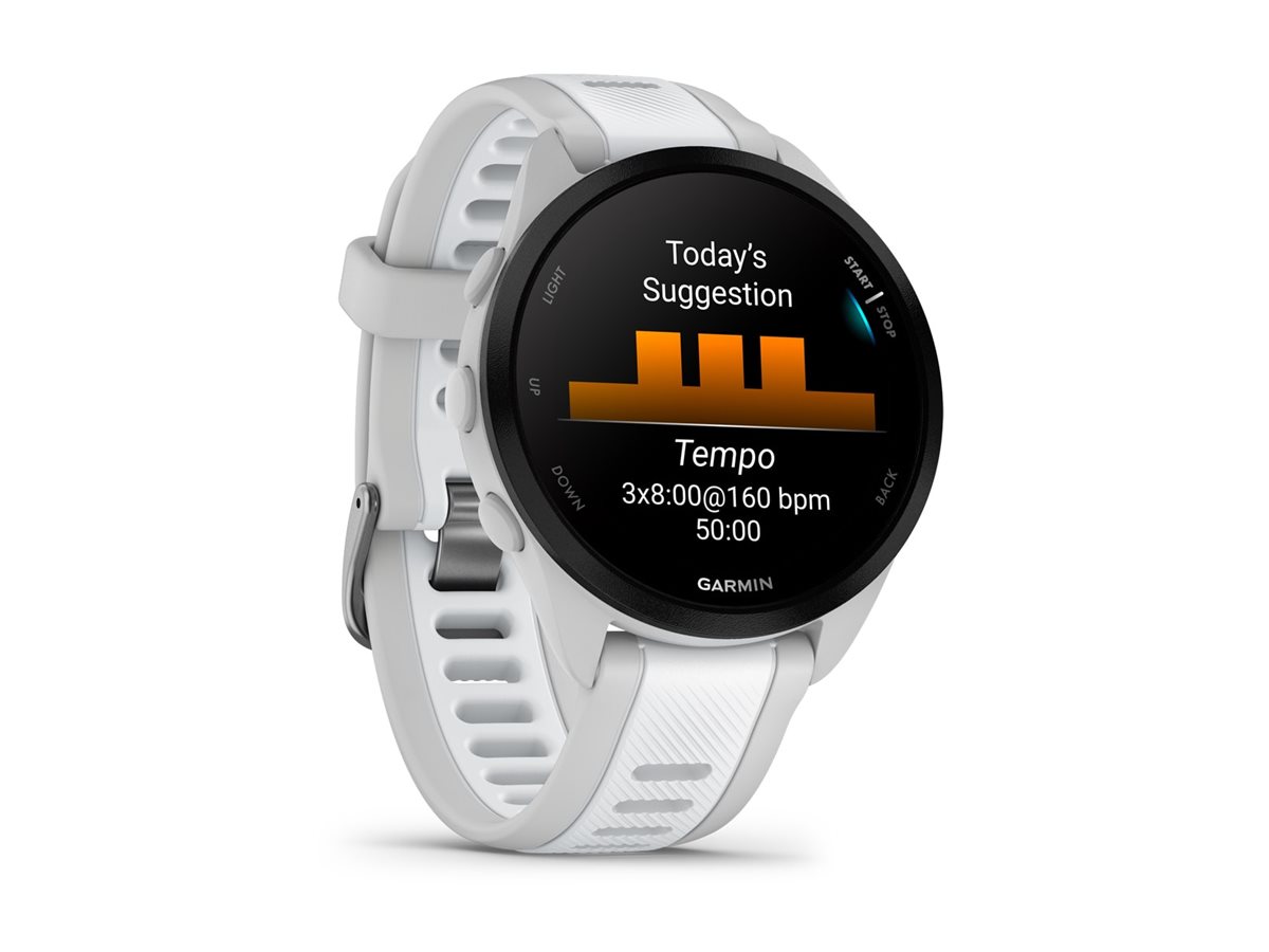 Garmin Forerunner 165 - Nebelgrau - Sportuhr mit Band - Silikon - Whitestone - Handgelenkgröße 126-203 mm - Anzeige 3 cm (1.2")