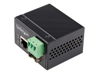 StarTech.com Industrial Media Converter - 100 Mbits Medienkonverter LWL Kupfer - Singlemode-Multimode Glasfaser auf Kupfer Netzwerk - 12-56 V DC - IP-30-40&degC bis 75&degC (IMC100MSFP)