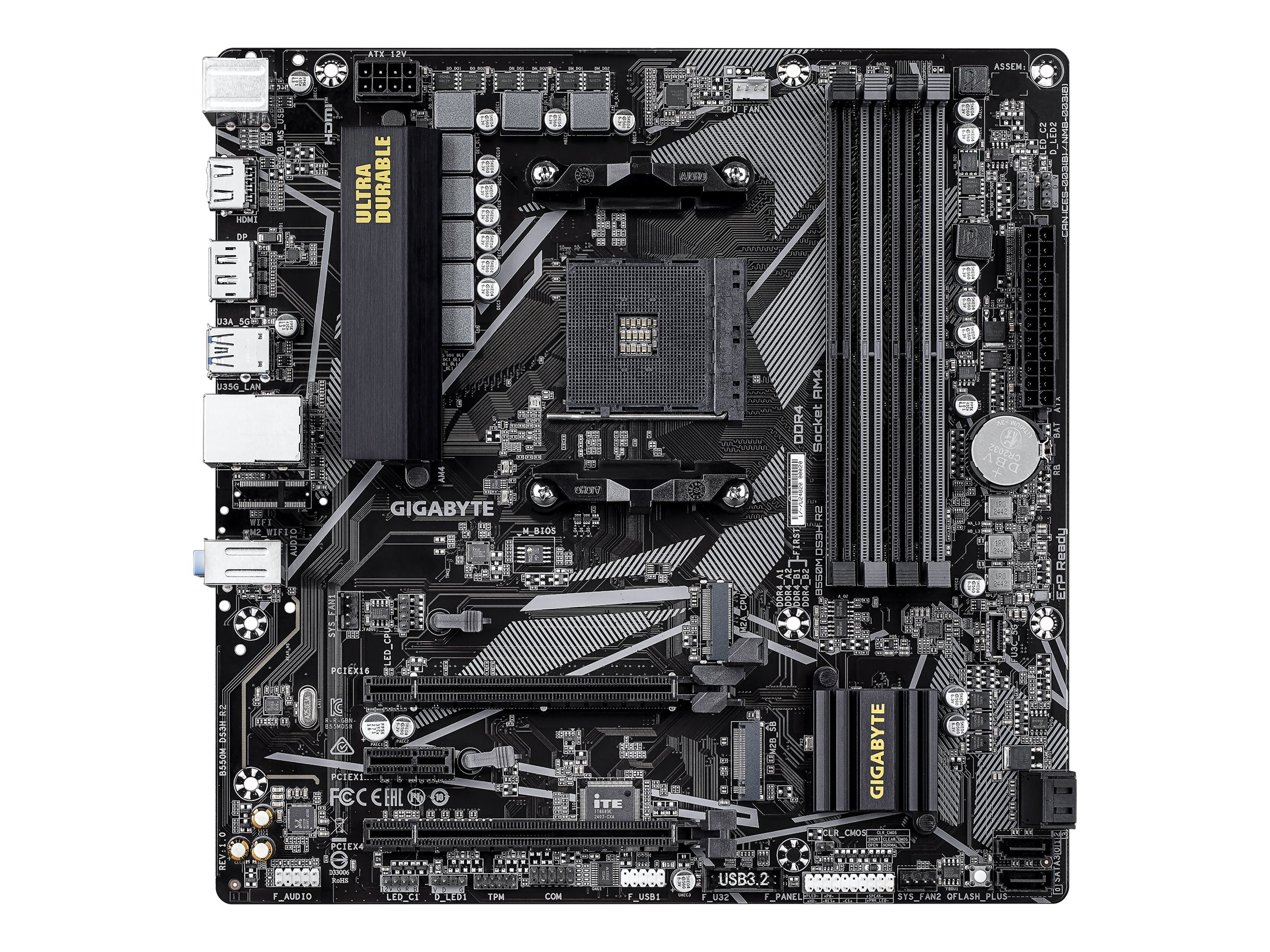Gigabyte B550M DS3H R2 - Motherboard - micro ATX - Socket AM4 - AMD B550 Chipsatz - USB 3.2 Gen 1 - Gigabit LAN - Onboard-Grafik (CPU erforderlich)