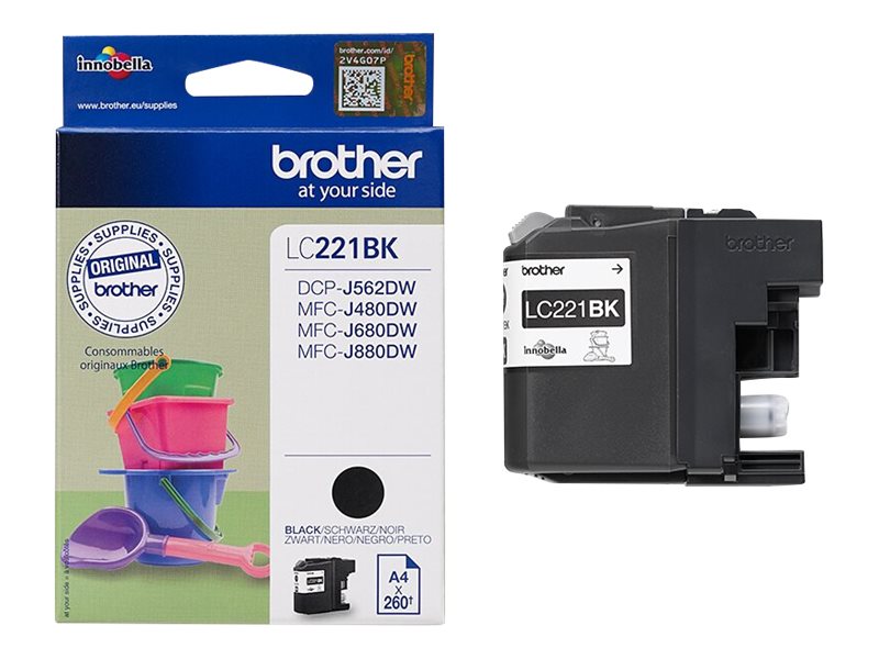 Brother LC221BK - Schwarz - original - Tintenpatrone