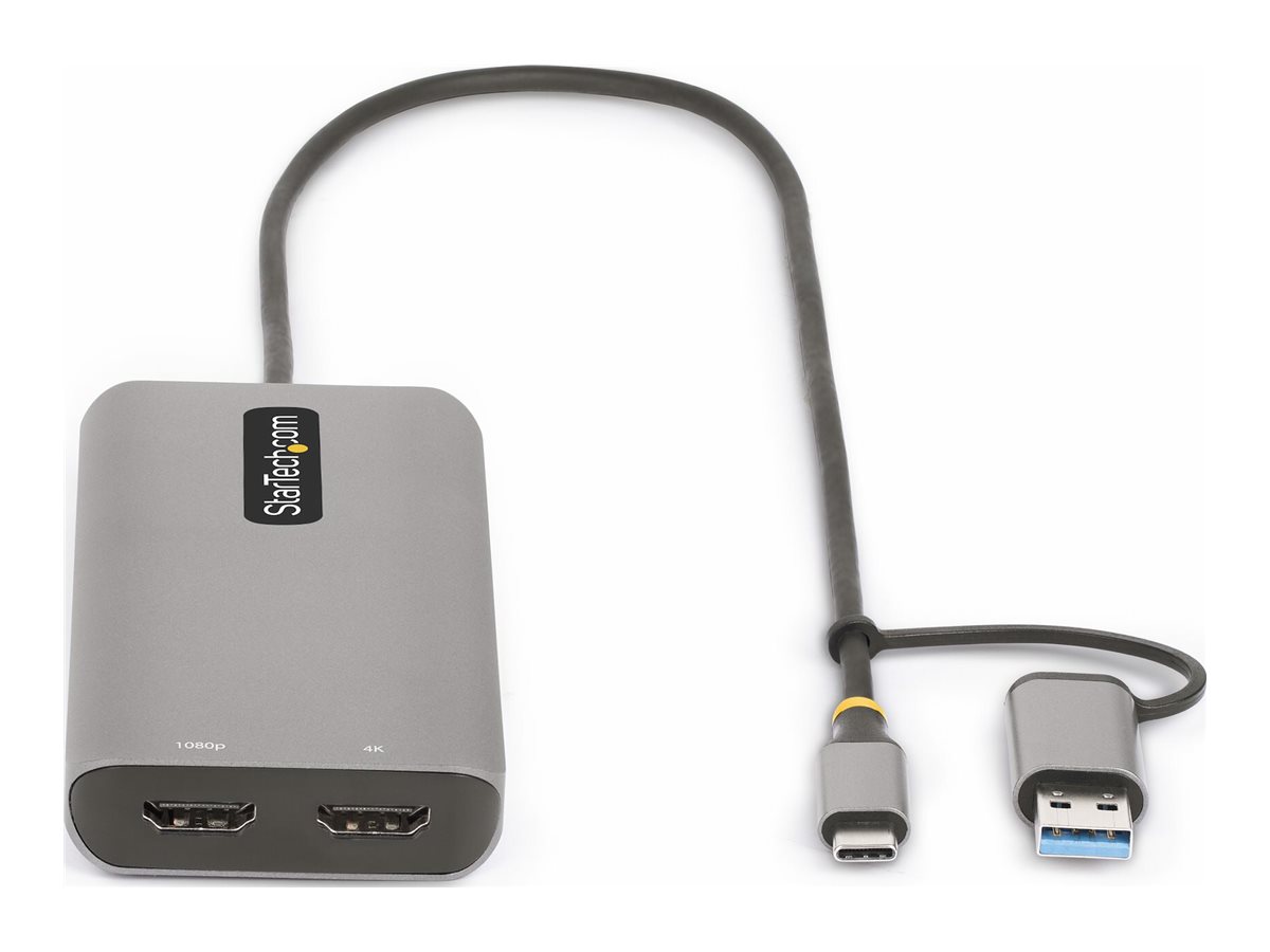 StarTech.com USB-A & USB-C Multiport Adapter, 2x HDMI (4K1080p)
