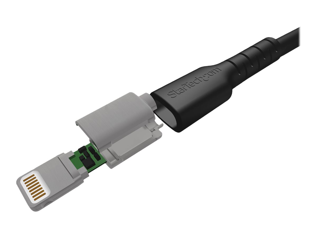 StarTech.com 2m USB-A auf Lightning-Kabel - Hochbelastbare, robuste Aramidfaser - USB Typ-A auf Lightningkabel - Lade-Synchronisationskabel - Apple MFi-zertifiziert iPadiPhone 12 - Schwarz (RUSBLTMM2MB)