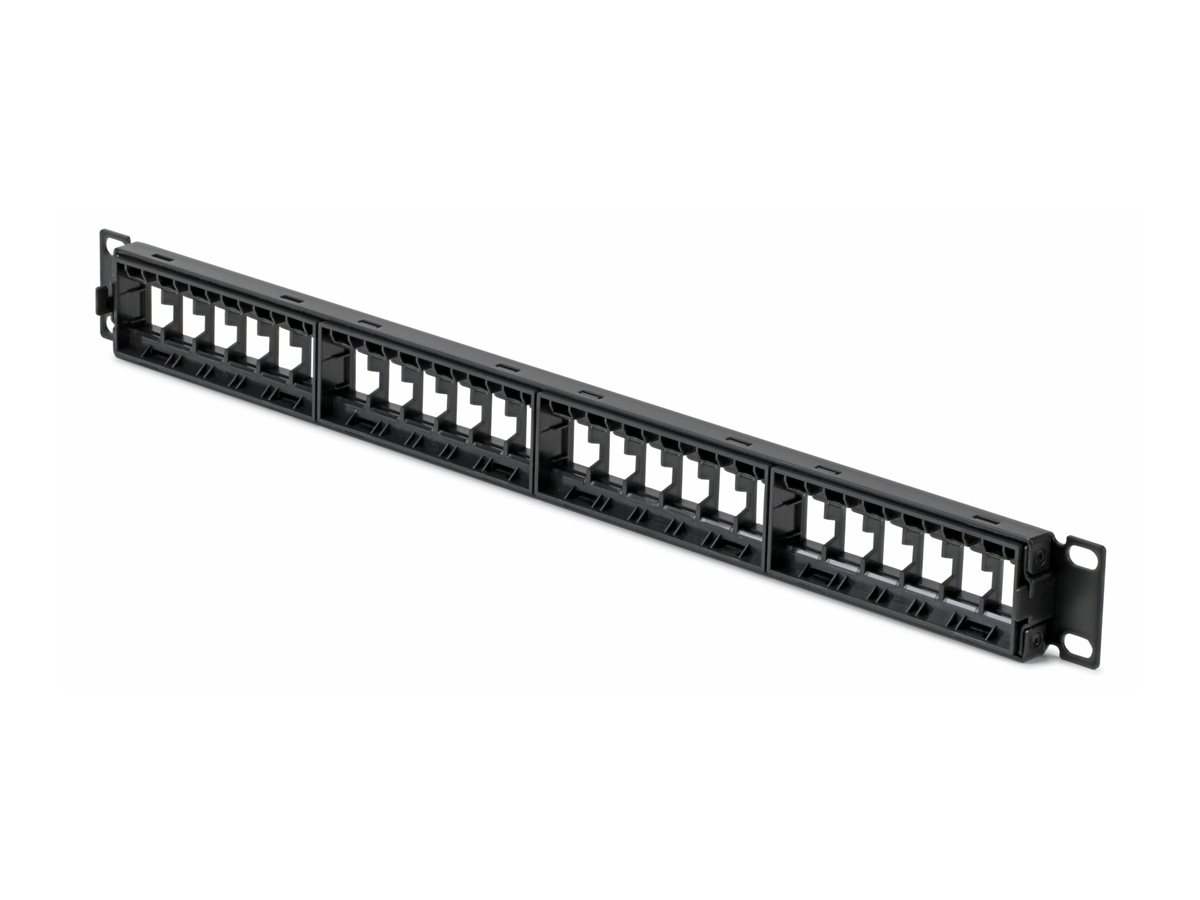 StarTech.com Startech - Leeres Keystone-Patchpanel - for RJ45 - geeignet für Wandmontage, Rack montierbar - CAT 5e6 - UTP - Schwarz - 1U - 48.3 cm (19")